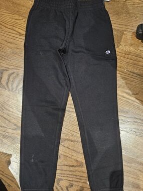 Champion Kids Black Jogger Sweatpants with Small Logo